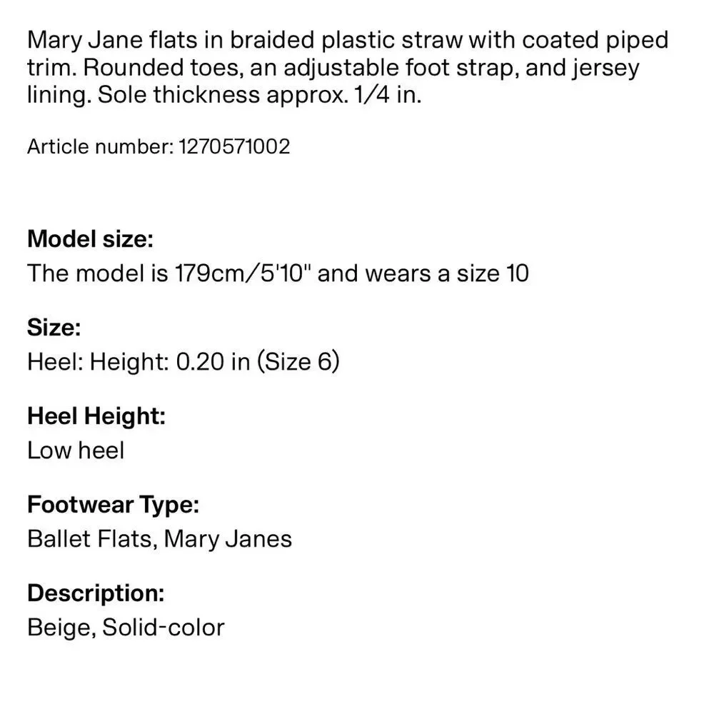 H&M Raffia Braided Ballet Flats NWT - Picture 4 of 8